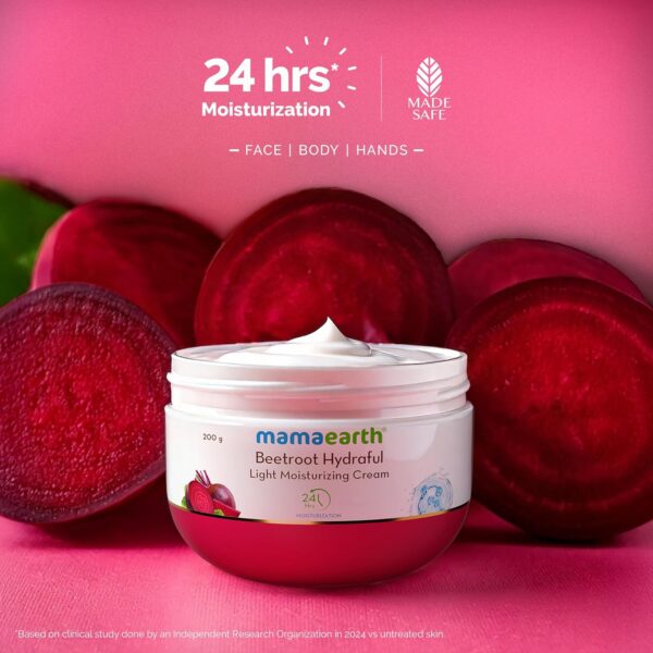 Mamaearth Beetroot Hydraful Light Moisturizing Cream With Beetroot & Hyaluronic Acid 200G - Image 2