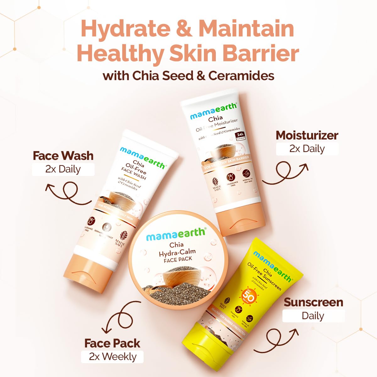 Chia Hydra-Calm Face Pack With Chia Seed & Ceramides For Healthy Skin Barrier-200G - Image 7