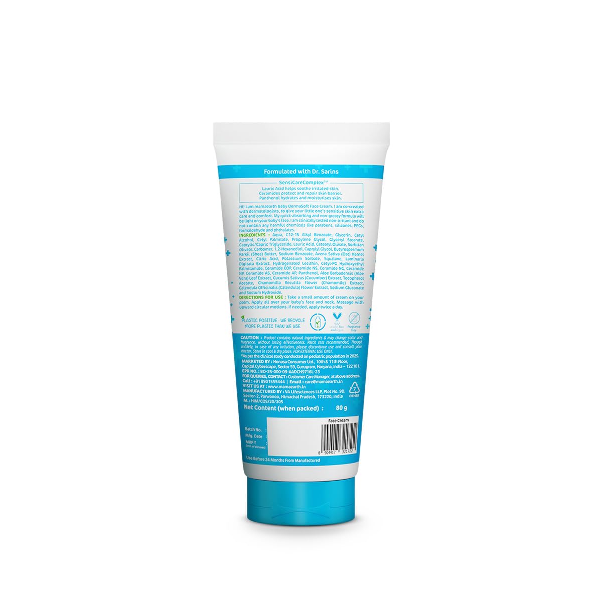 Mamaearth Baby DermaSoft Face Cream 80G - Image 3