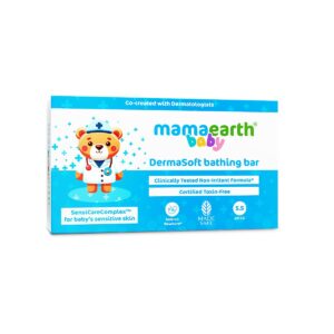 Mamaearth Baby DermaSoft Bathing Bar with SensiCareComplexTM for Baby's Sensitive Skin - 75 g | Pack of 1 | Co-created with Dermatologists for Newborns | Enriched with...